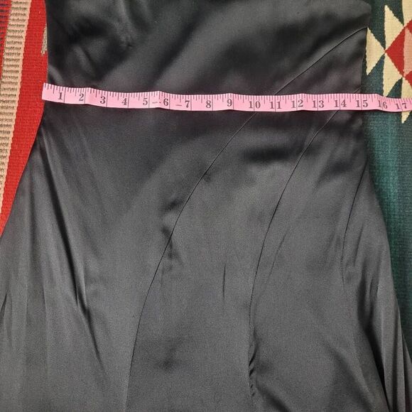 Vintage Reva Mivasagar Black Sleeveless Silk Maxi Gown Sz 10/M Wedding Evening - Picture 5 of 6